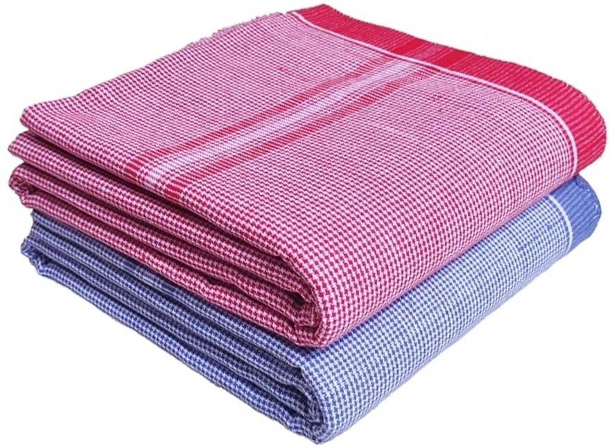     			Mk weaves Cotton Checks 350 -GSM Bath Towel ( Pack of 2 ) - Multicolor