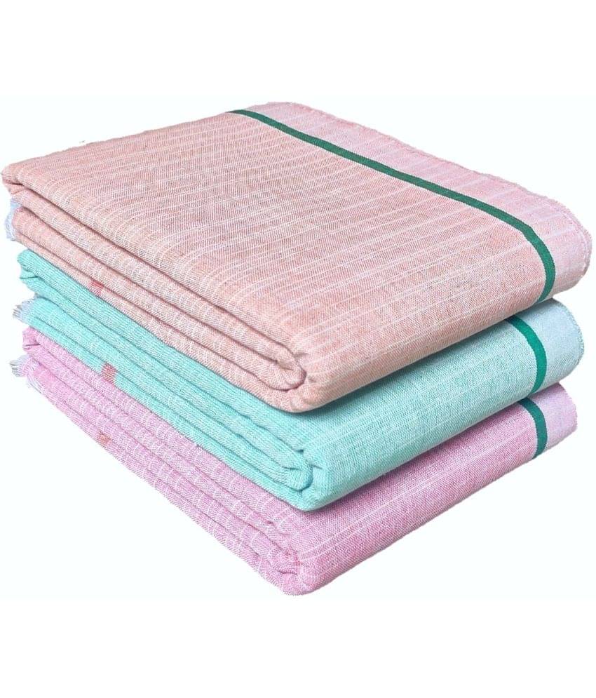 Mk weaves Cotton Self Design Below 300 -GSM Bath Towel ( Pack of 3 ) - Multicolor Mk weaves Cotton Self Design Below 300 -GSM Bath Towel ( Pack of 3 ) - Multicolor