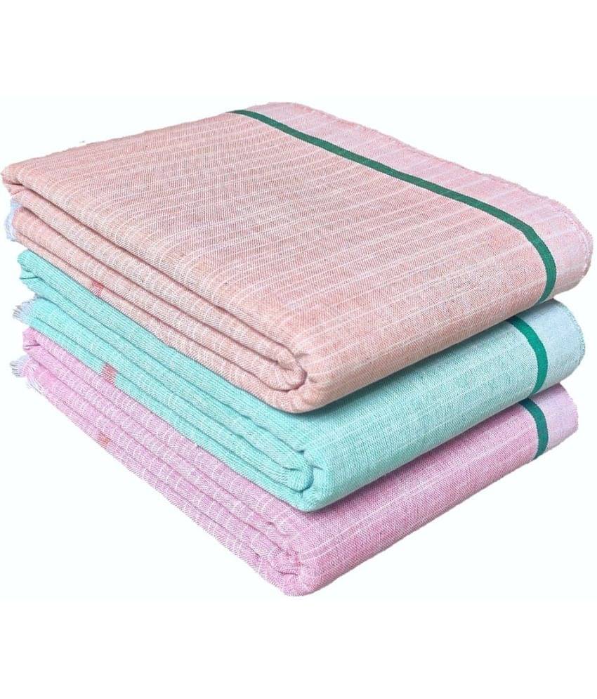 Mk weaves Cotton Self Design Below 300 -GSM Bath Towel ( Pack of 3 ) - Multicolor Mk weaves Cotton Self Design Below 300 -GSM Bath Towel ( Pack of 3 ) - Multicolor
