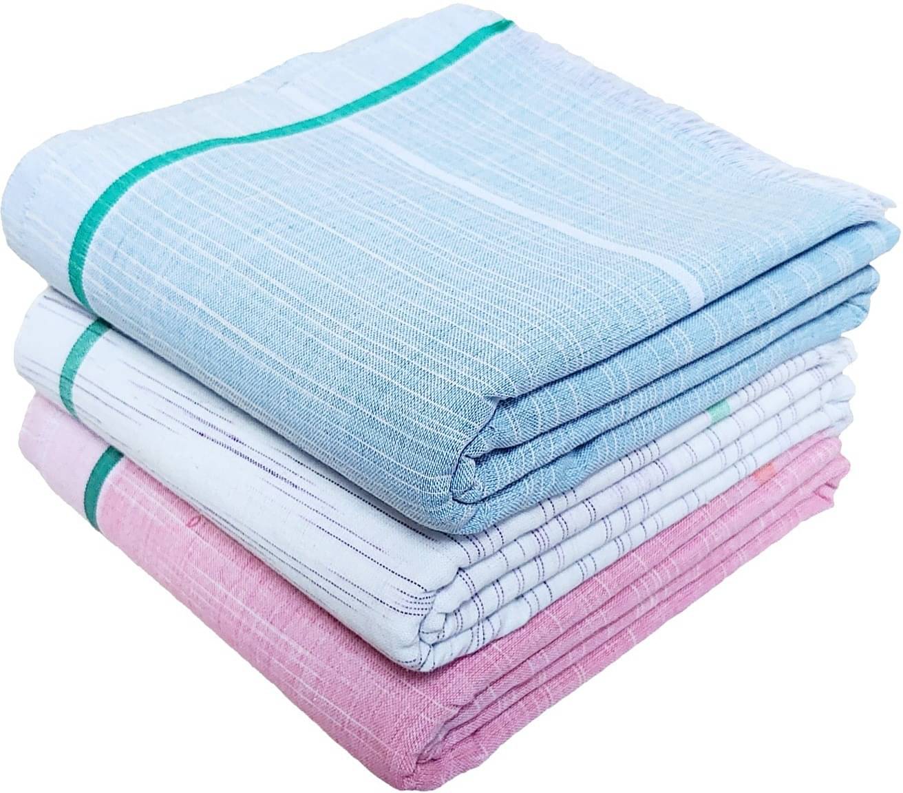 Mk weaves Cotton Self Design Below 300 -GSM Bath Towel ( Pack of 3 ) - Multicolor Mk weaves Cotton Self Design Below 300 -GSM Bath Towel ( Pack of 3 ) - Multicolor