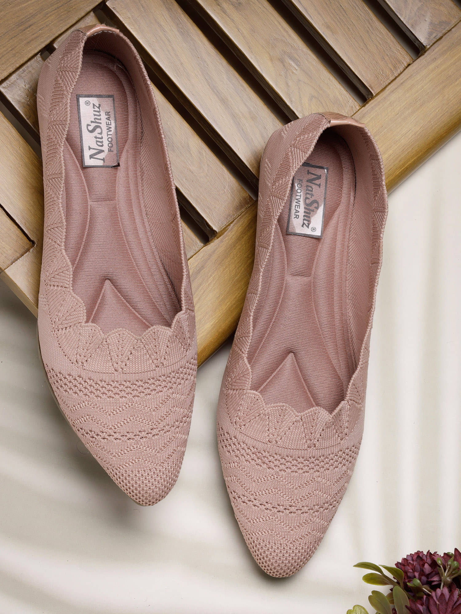     			NATSHUZ Pink Women's Slip-on Shoes Ballerinas