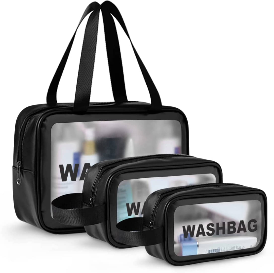     			SUNESH CREATION Black Travel Kit Bag ( 3 Pcs )