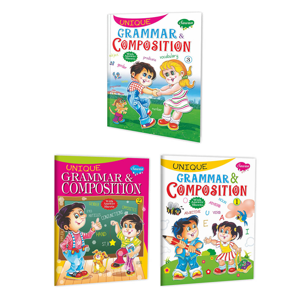     			Set of 3 English Grammar Books | Unique Grammar & Composition–1, 2 & 3