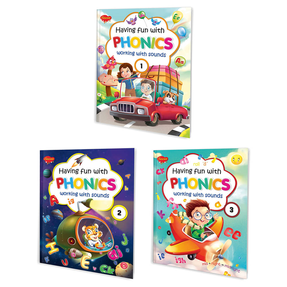 Set of 3 school Books, Having Fun with Phonics- 1 , 2 & 3 Set of 3 school Books, Having Fun with Phonics- 1 , 2 & 3