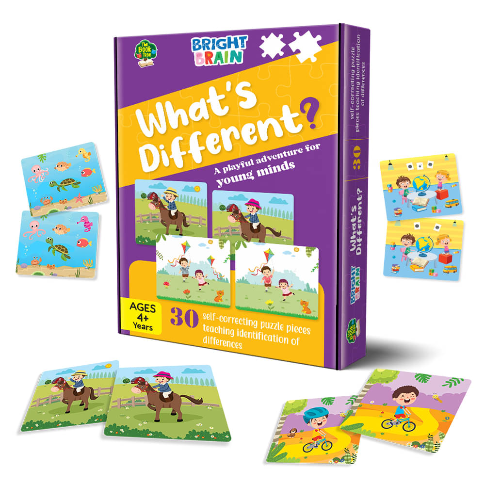 The Book Tree Bright Brain What's Different 30 Piece Jigsaw Puzzle for Preschoolers, Educational Toy for Finding Differences Among Pictures, Gifts for Kids Ages 3 to 6 The Book Tree Bright Brain What's Different 30 Piece Jigsaw Puzzle for Preschoolers, Educational Toy for Finding Differences Among Pictures, Gifts for Kids Ages 3 to 6
