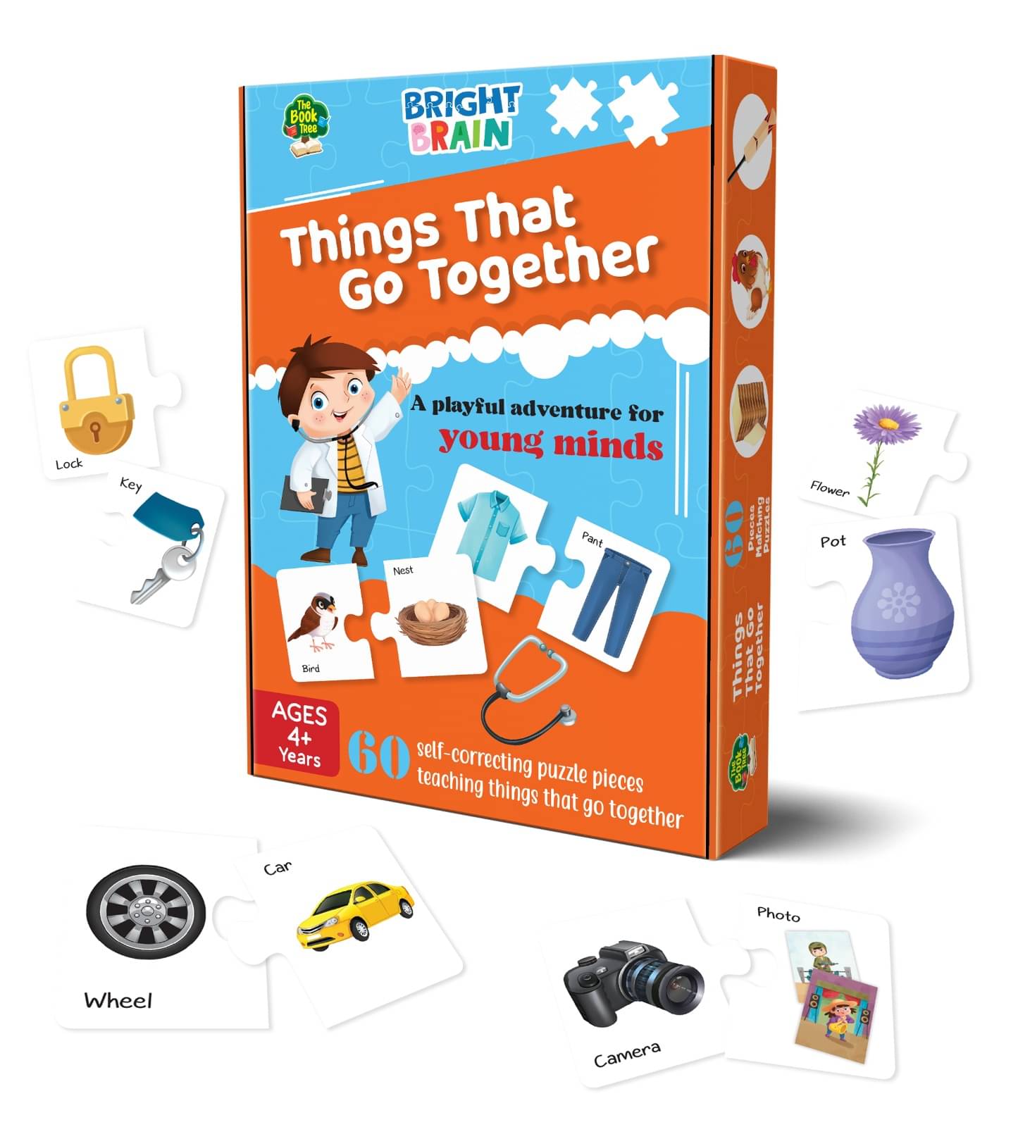 The Book Tree Bright Brain Things That Go Together 60 (30 Sets) Piece Jigsaw Puzzle for Preschoolers, Educational Toy for Learning Matching Pictures with It's Pair, Gifts for Kids Ages 3 to 6 The Book Tree Bright Brain Things That Go Together 60 (30 Sets) Piece Jigsaw Puzzle for Preschoolers, Educational Toy for Learning Matching Pictures with It's Pair, Gifts for Kids Ages 3 to 6