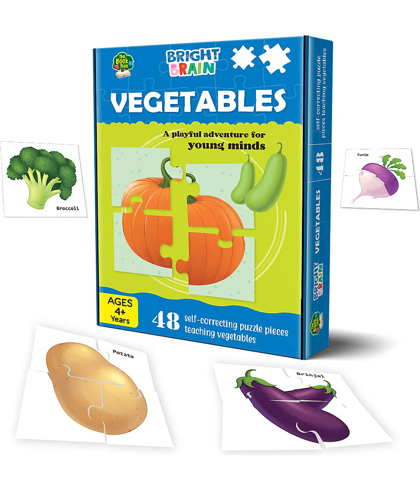 The Book Tree Bright Brain Vegetables 48 Piece Jigsaw Puzzle for Preschoolers, Educational Toy for Learning Animals Family Food, Gifts for Kids Ages 3 to 6 - Stationery | Buy online on ZillyBuy