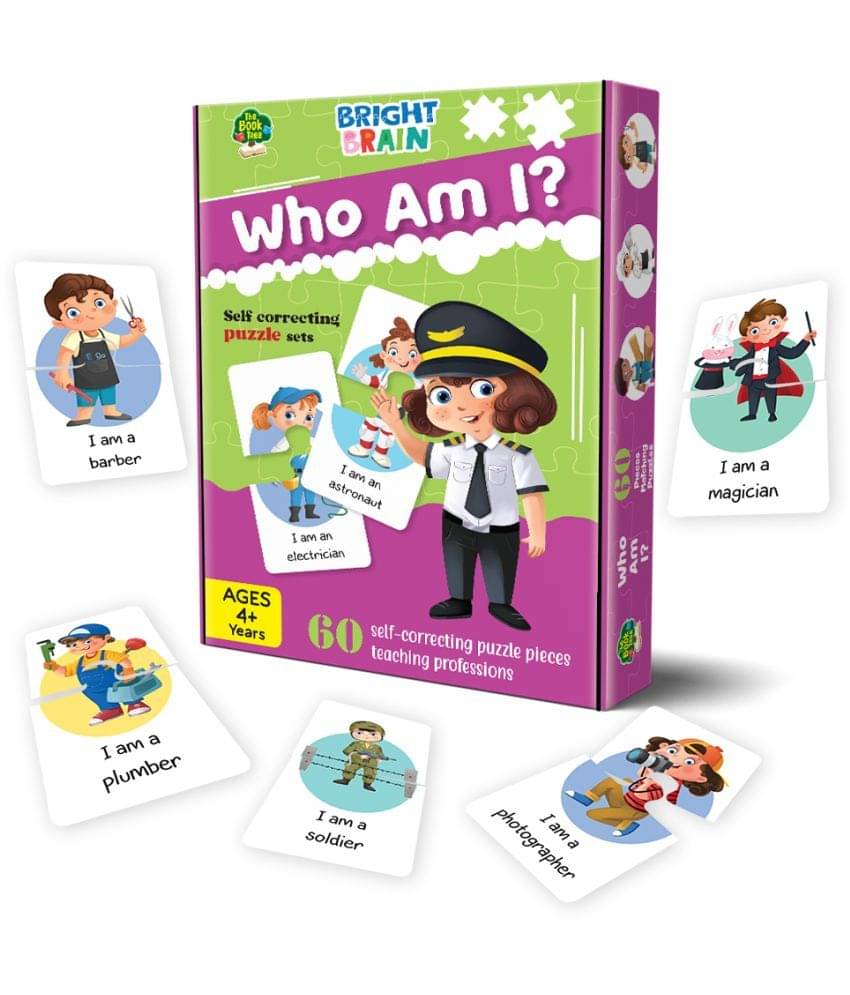 The Book Tree Bright Brain Who I am? 60 (30 Sets) Piece Jigsaw Puzzle for Preschoolers, Educational Toy for Learning Professions, Gifts for Kids Ages 3 to 6 The Book Tree Bright Brain Who I am? 60 (30 Sets) Piece Jigsaw Puzzle for Preschoolers, Educational Toy for Learning Professions, Gifts for Kids Ages 3 to 6