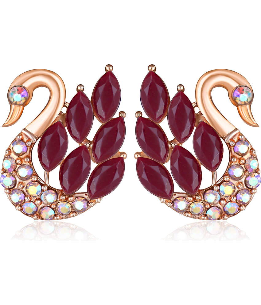 VIVASTRI Brown Stud Earrings ( Pack of 1 ) - Earrings | Buy online on ZillyBuy