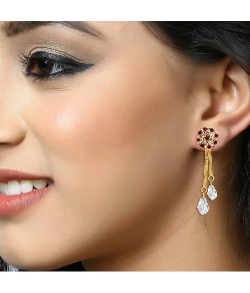 VIVASTRI Golden Drop Earrings ( Pack of 2 ) - Earrings | Buy online on ZillyBuy
