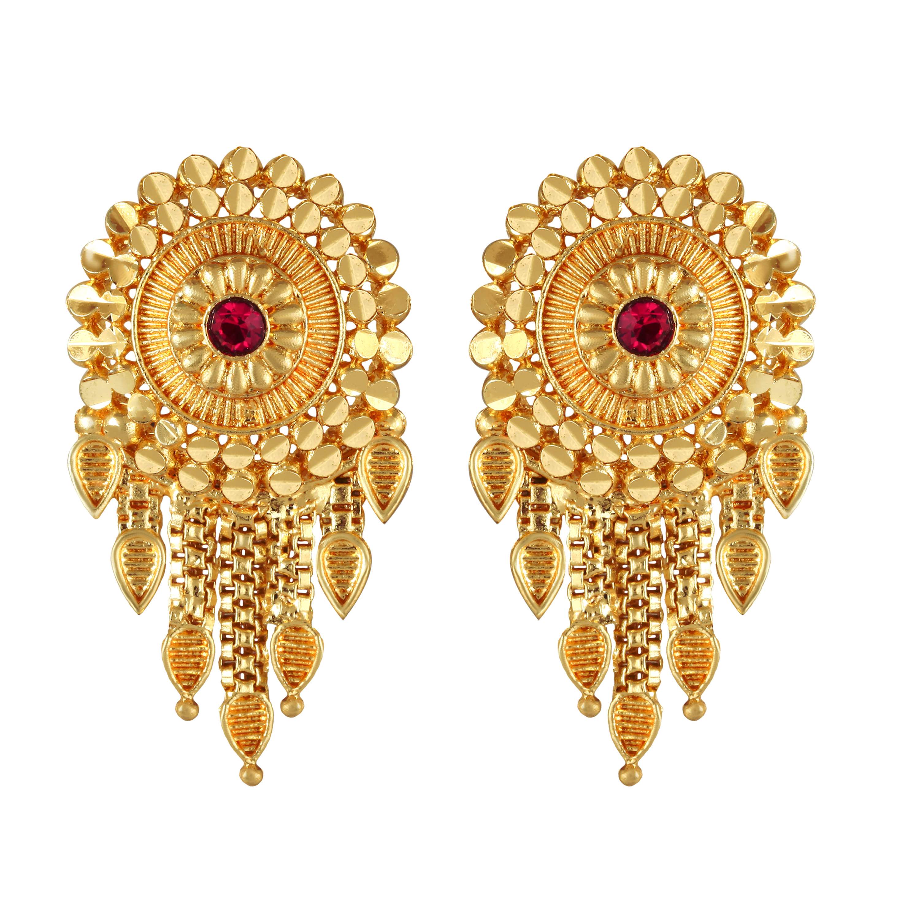     			VIVASTRI Golden Stud Earrings ( Pack of 1 )