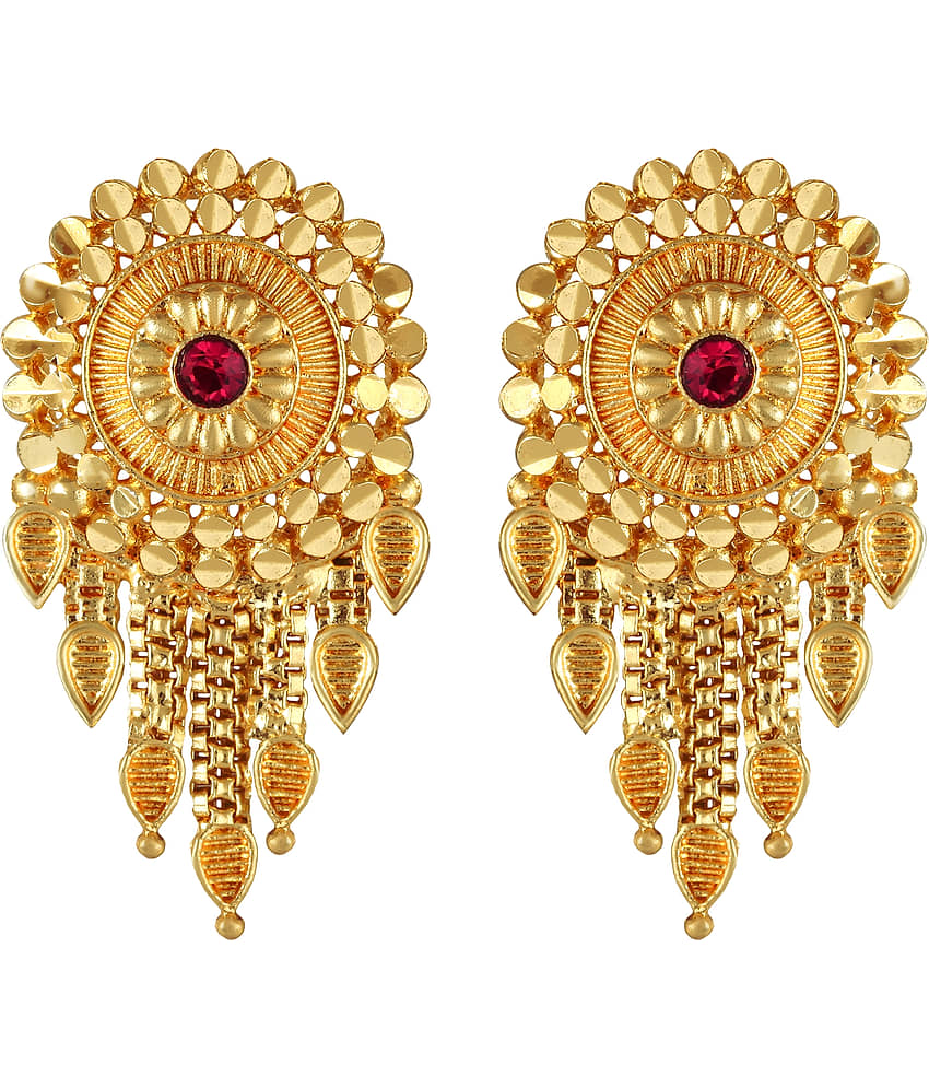 VIVASTRI Golden Stud Earrings ( Pack of 1 ) - Earrings | Buy online on ZillyBuy
