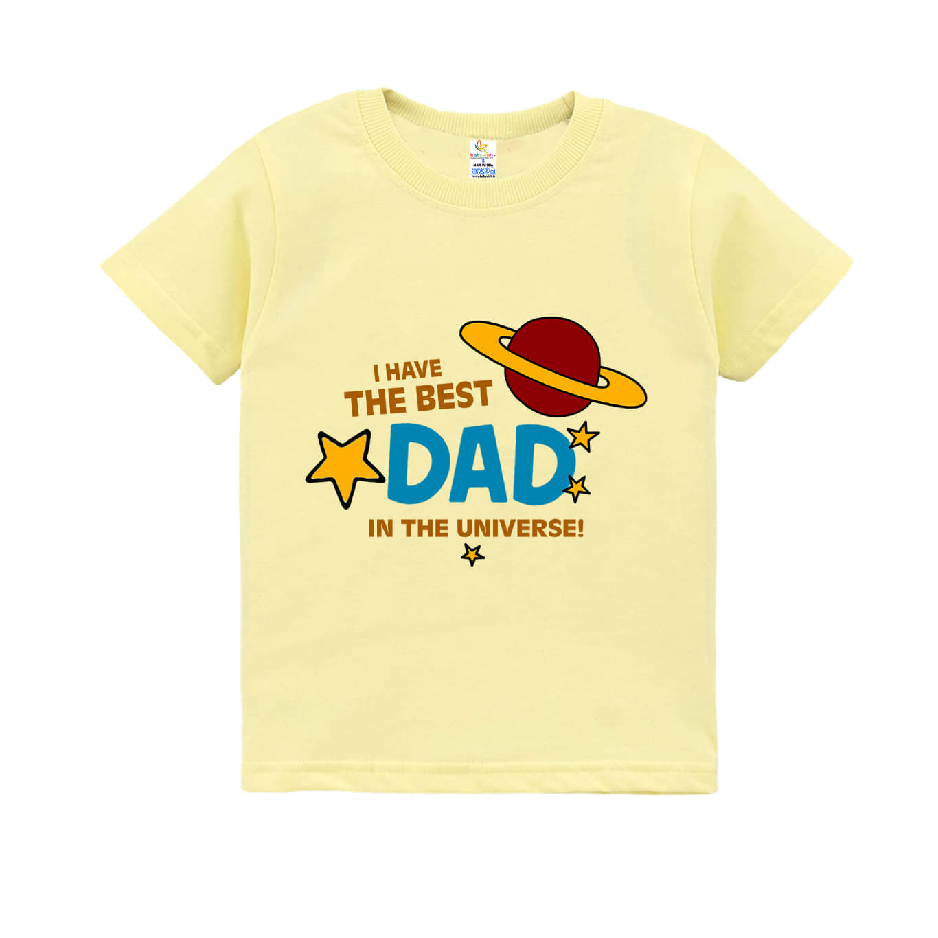 babywish Pack of 1 Boys Cotton T-Shirt ( Yellow )