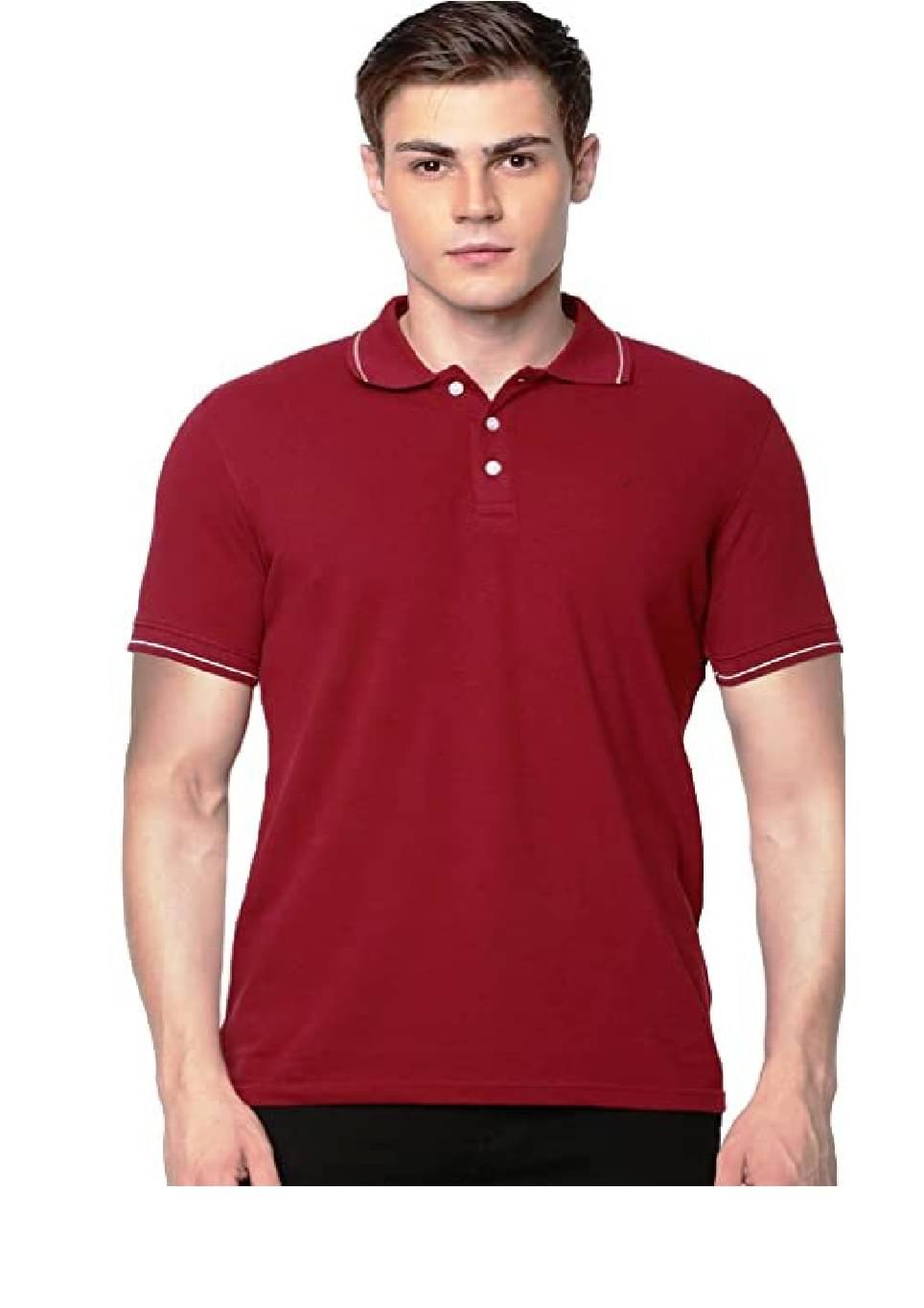     			croon Pack of 1 Cotton Blend Regular Fit Solid Half Sleeves Men's Polo T Shirt ( Maroon )