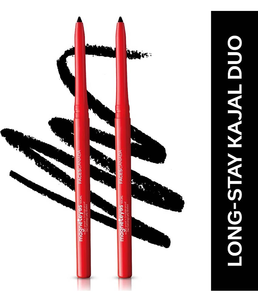 FACES CANADA Magneteyes Kajal - Black, 0.35g (Pack of 2) | 24HR Long Stay | Waterproof & Smudgeproof - Makeup - Eyes | Buy online on ZillyBuy