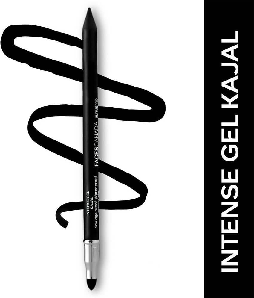 FACES CANADA Ultime Pro Intense Gel Kajal With Sharpener - Black, 1.2 g | 24 Hr Long Stay - Makeup - Eyes | Buy online on ZillyBuy