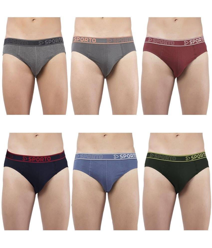 SPORTO Multicolor Cotton Men's Briefs ( Pack of 6 ) SPORTO Multicolor Cotton Men's Briefs ( Pack of 6 )