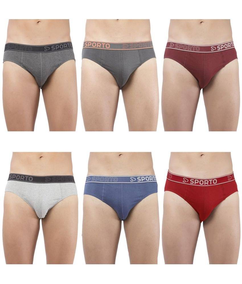 SPORTO Multicolor Cotton Men's Briefs ( Pack of 6 ) SPORTO Multicolor Cotton Men's Briefs ( Pack of 6 )