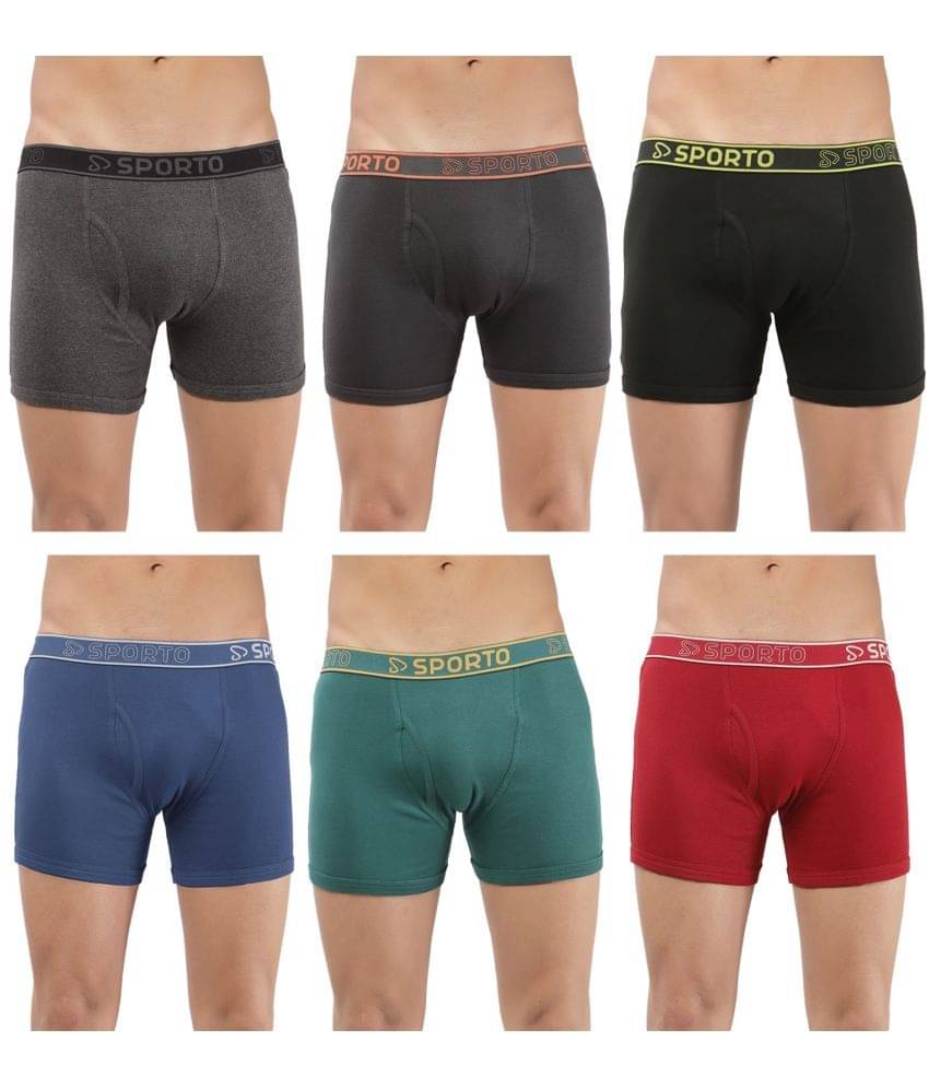 SPORTO Multicolor Cotton Men's Trunks ( Pack of 6 ) SPORTO Multicolor Cotton Men's Trunks ( Pack of 6 )