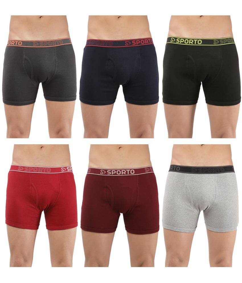 SPORTO Multicolor Cotton Men's Trunks ( Pack of 6 ) SPORTO Multicolor Cotton Men's Trunks ( Pack of 6 )