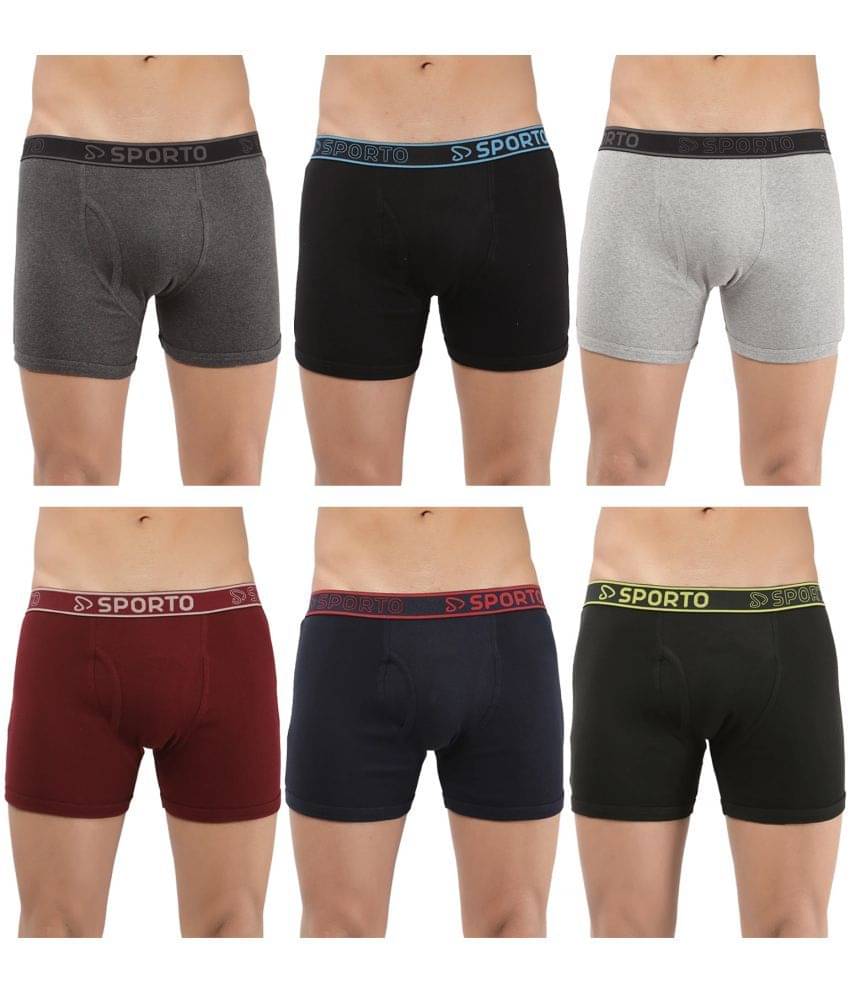 SPORTO Multicolor Cotton Men's Trunks ( Pack of 6 ) SPORTO Multicolor Cotton Men's Trunks ( Pack of 6 )