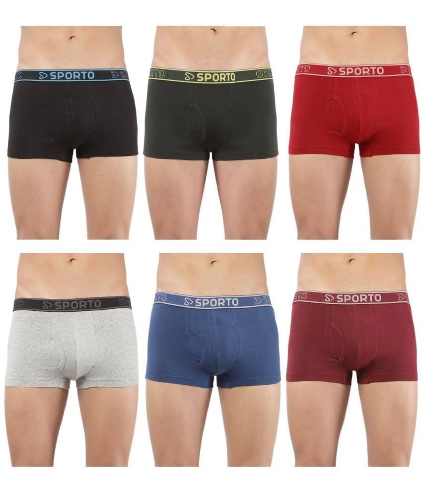 SPORTO Multicolor Cotton Men's Trunks ( Pack of 6 ) SPORTO Multicolor Cotton Men's Trunks ( Pack of 6 )