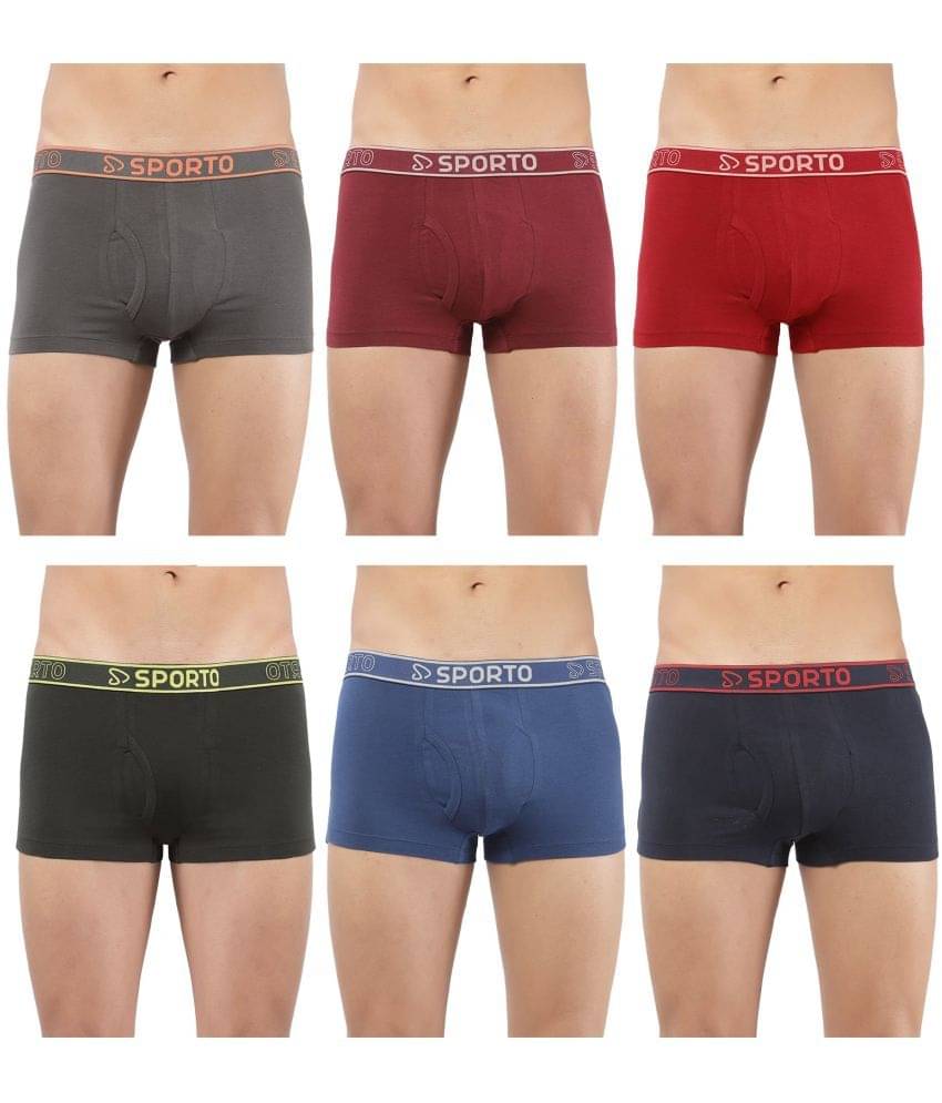 SPORTO Multicolor Cotton Men's Trunks ( Pack of 6 ) SPORTO Multicolor Cotton Men's Trunks ( Pack of 6 )