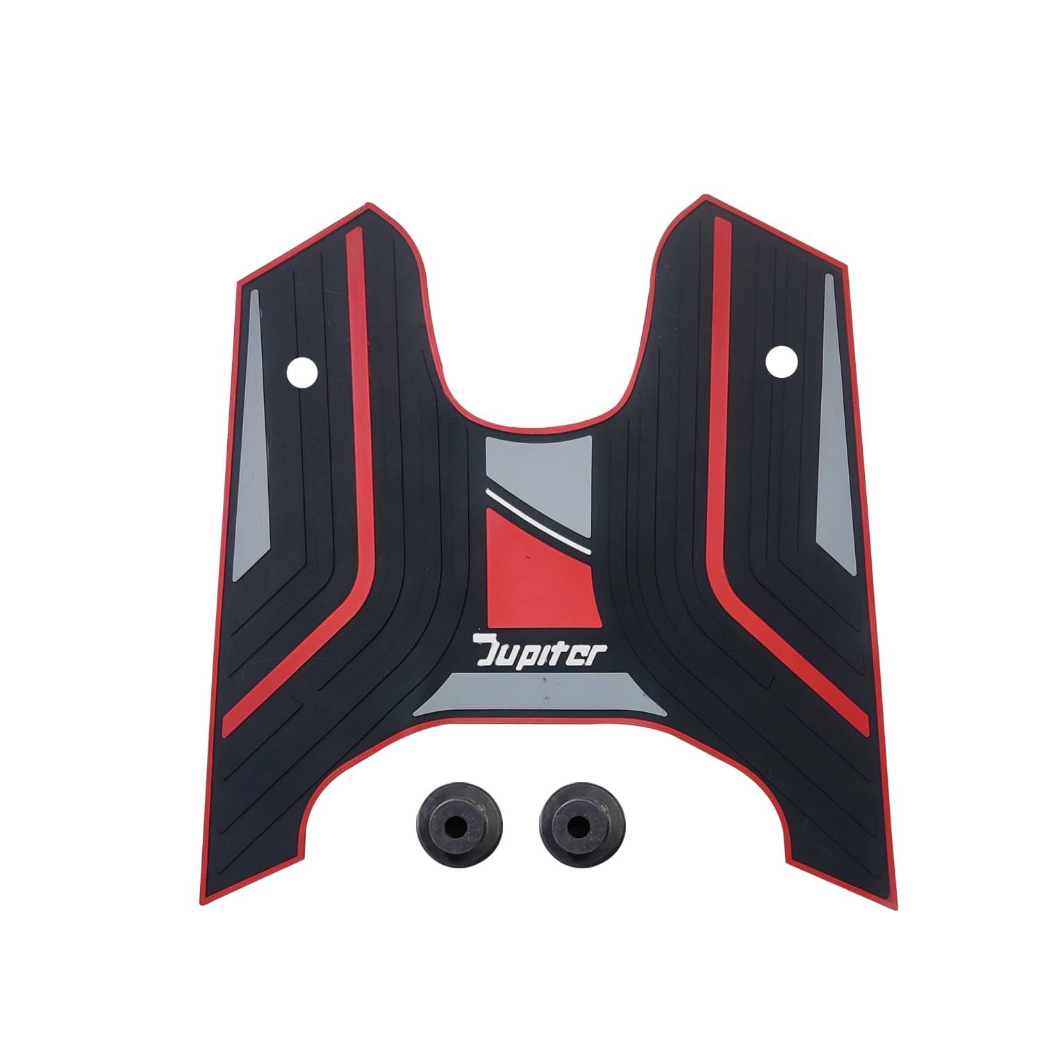     			AUTOXYGEN Anti skid Scooter/Scooty Foot Mat Rubber Floor Mat Accessories for TVS Jupiter (Black & Orange)