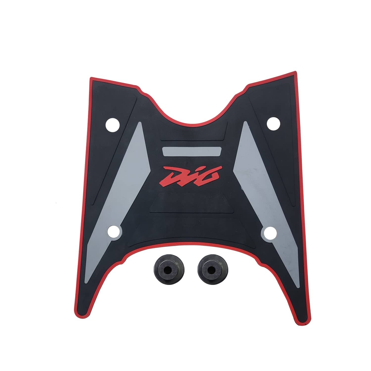 AUTOXYGEN Anti skid Scooter/Scooty Foot Mat Rubber Floor Mat Accessories for Honda Dio BS-6 (Black, Grey & Red)