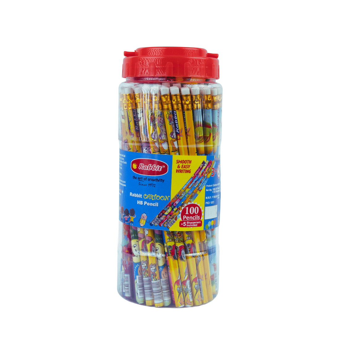 Artiggle Cartoon picture Hb pencil Super Fun Pencils for Kids, Extra Dark Pencils (Pack of 100) Complementary 5 Sharpner