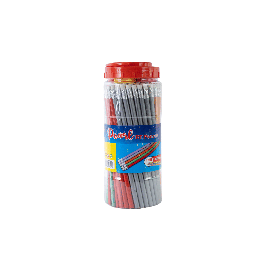 Artiggle Pearl RT Rubber Tiped Pencil Jar, Comfortable & Soft In Hands | Dark & Neat Handwriting |5 Complementary Sharpener,pack of 100 Pencil