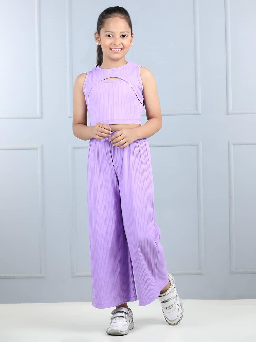 Aww Hunnie Pack of 1 Girls Lycra Top ( Purple )
