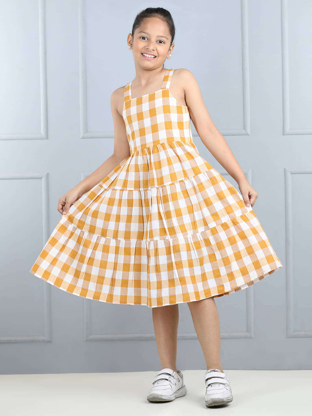     			Aww Hunnie Pack of 1 Girls Cotton A-Line Skirt ( Yellow )