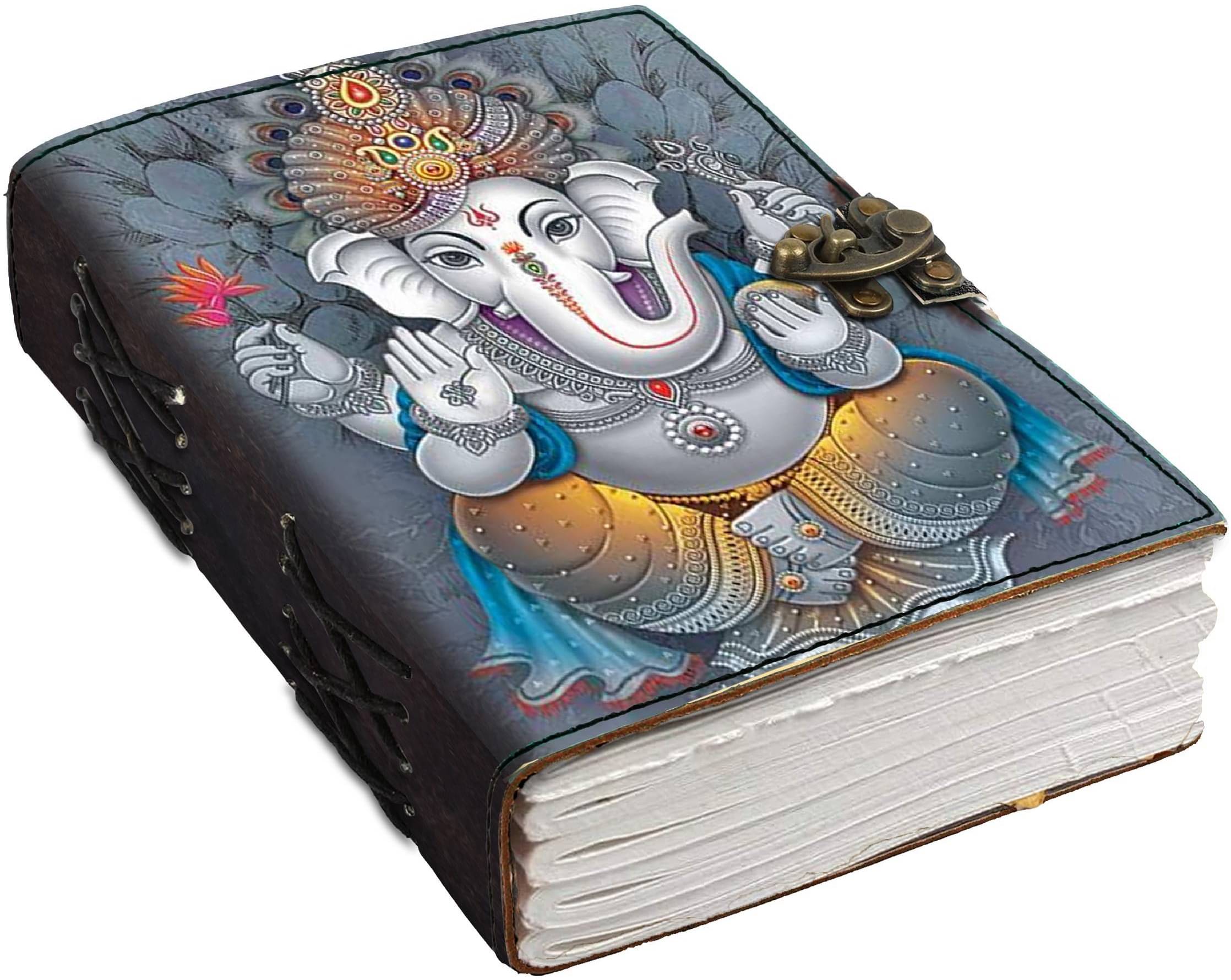     			DI-KRAFT Designer Printed Handcrafted Leather journal with 200pages 5*7 inches A5 size