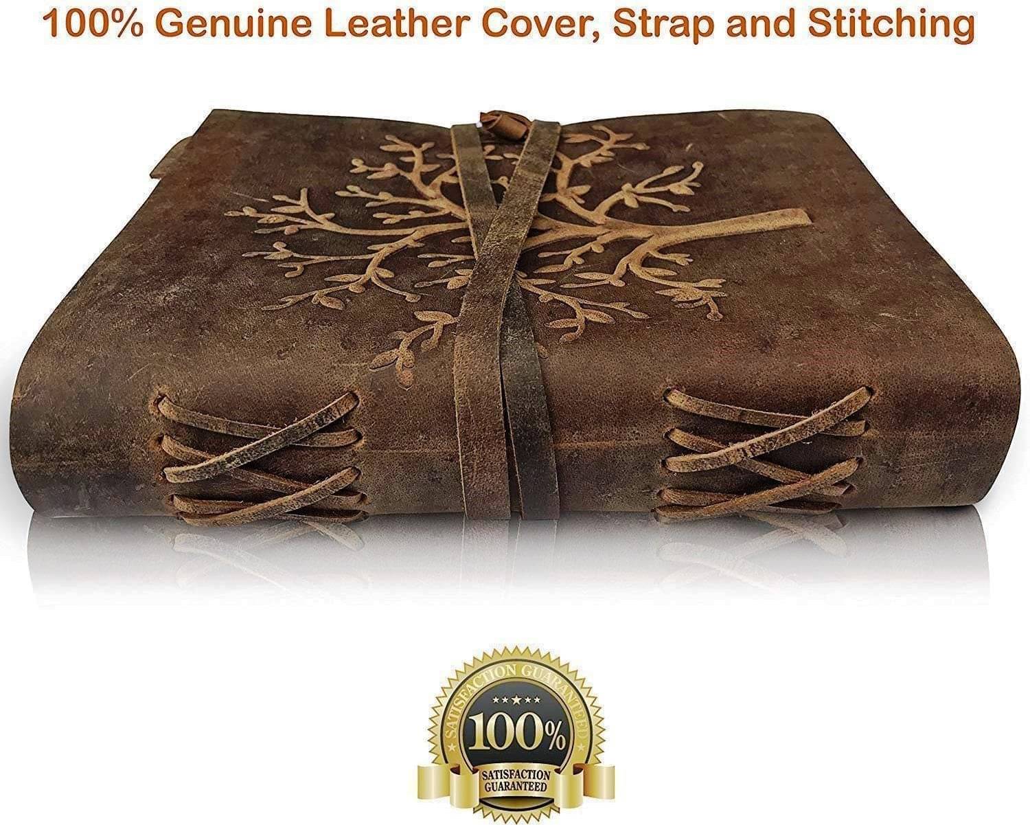 Finished Embossed Leather Diary A5 Diary Unruled 200 Pages (Brown) Finished Embossed Leather Diary A5 Diary Unruled 200 Pages (Brown)