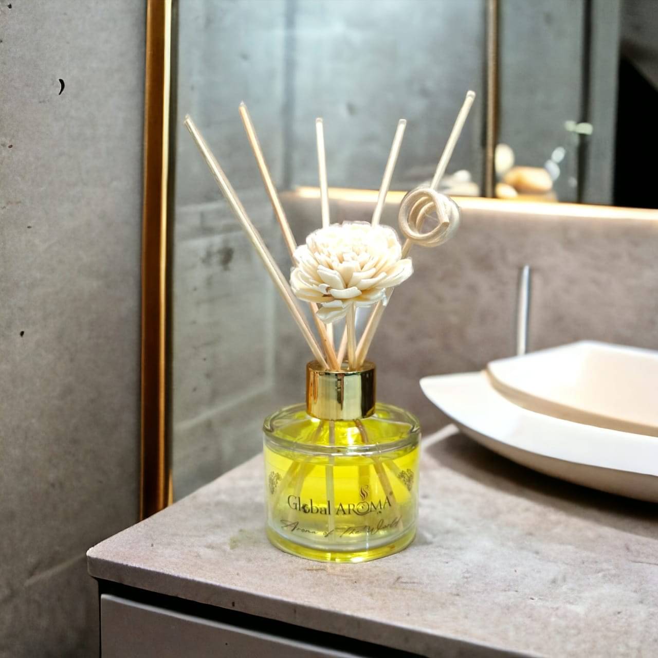 GLOBAL AROMA Vanilaoud Fragrance Glass Reed Diffusers Set 60ML GLOBAL AROMA Vanilaoud Fragrance Glass Reed Diffusers Set 60ML