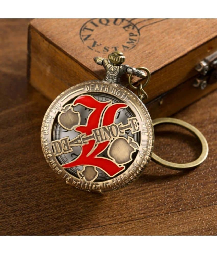 Gala Time Anime Death Note Theme Pocket Watch Vintage Antique Metallic Gift for Friend Keychain ( Pack of 1 )