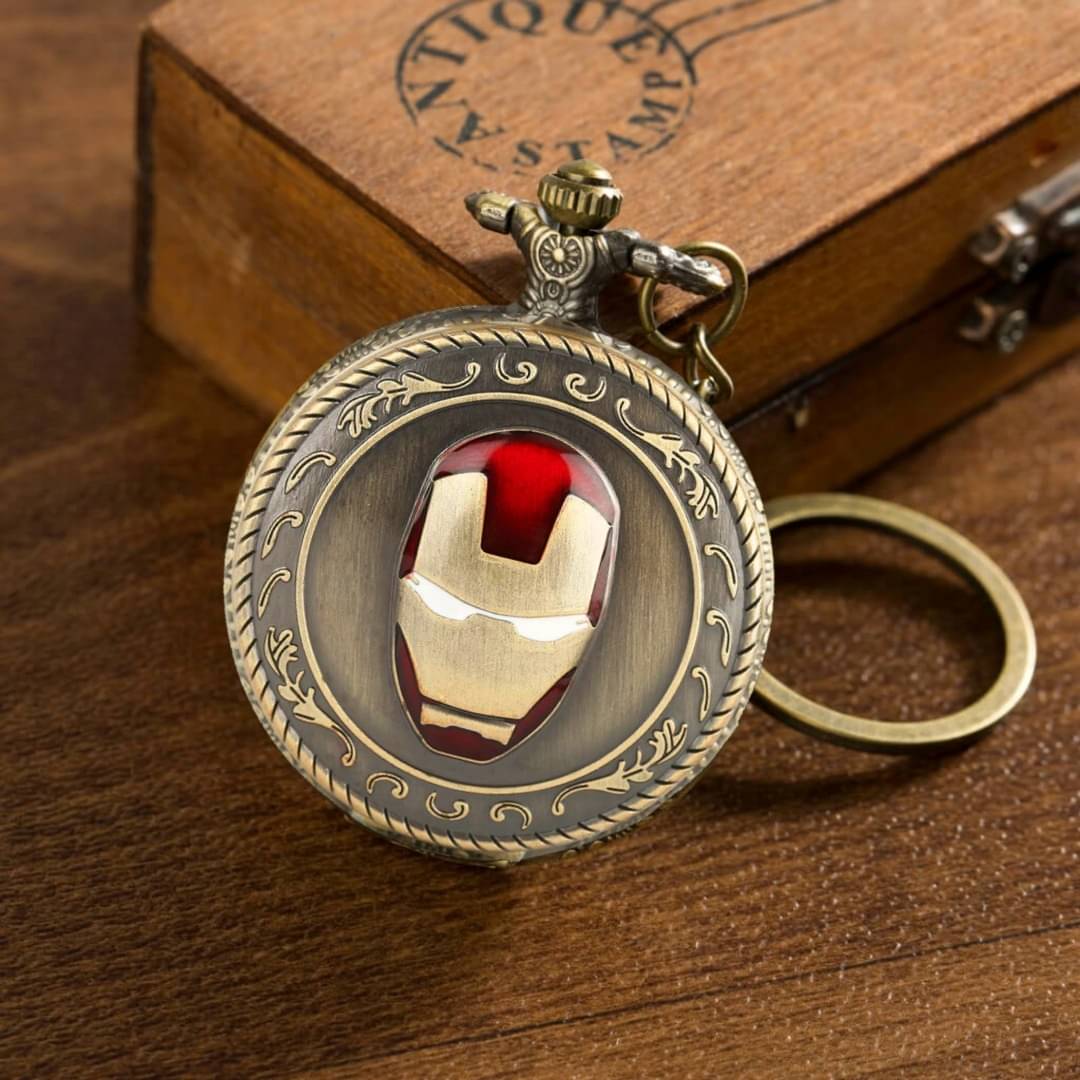     			GT Gala Time Antique Iron man Pocket Watch Car Bike Key Chain with Key Ring Men & Women Gift Key Chain