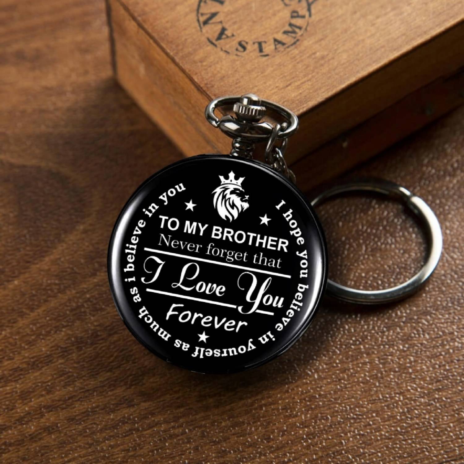 GT Gala Time To My Brother Theme Pocket Watch Key Chain Vintage Antique Metallic Gift Key Chain     			GT Gala Time To My Brother Theme Pocket Watch Key Chain Vintage Antique Metallic Gift Key Chain
