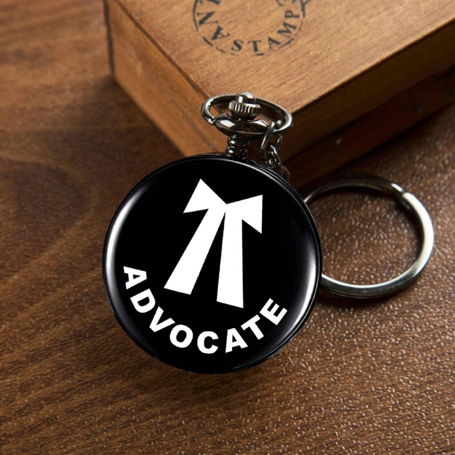 Black Advocate Engraved Gandhi Style Metallic Key Ring Best Gift Boys,Fans,Kids Pocket Watch Keychain     			Black Advocate Engraved Gandhi Style Metallic Key Ring Best Gift Boys,Fans,Kids Pocket Watch Keychain