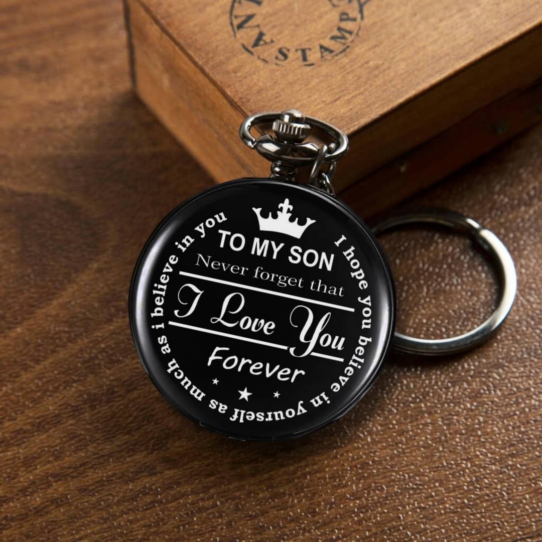 GT Gala Time To My Son Theme Pocket Watch Classic Royal Metallic Gift Key Chain Key Chain     			GT Gala Time To My Son Theme Pocket Watch Classic Royal Metallic Gift Key Chain Key Chain
