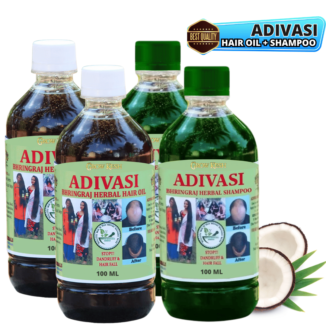 Growkesh Adivasi Shampoo And Hair Oil Remove All Type of Hair Problem And Increase Hair Growth And Remove All Hair Problems.