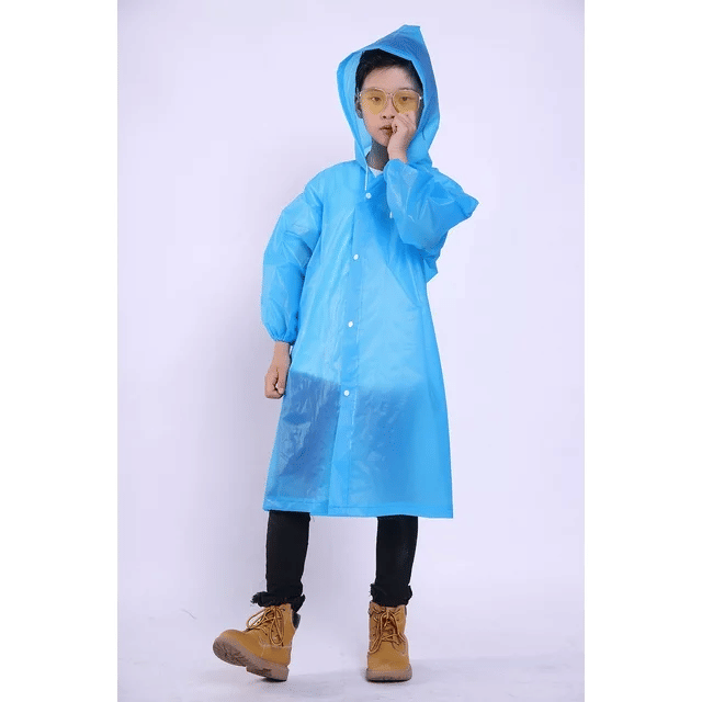 INFISPACE Kid's Reusable EVA Rain Poncho Raincoat| Rain Jackets Long with Hood Eva Boys Blue B Color Raincoat pack of 1-10 - 11 Years     			INFISPACE Kid's Reusable EVA Rain Poncho Raincoat| Rain Jackets Long with Hood Eva Boys Blue B Color Raincoat pack of 1-10 - 11 Years