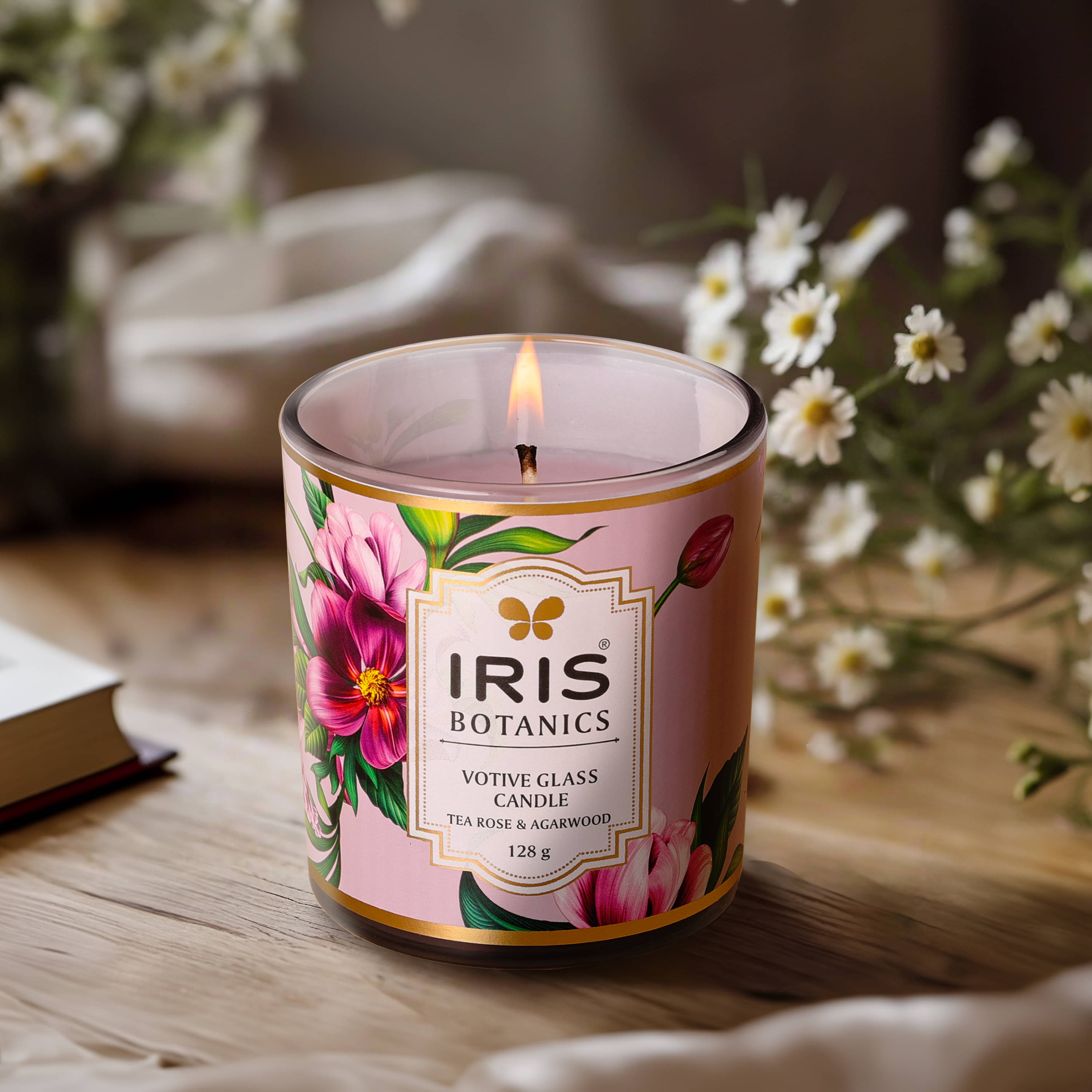 Iris Botanics Off-White Tea Rose & Agarwood Jar Candle 8.77 cm ( Pack of 1 ) Iris Botanics Off-White Tea Rose & Agarwood Jar Candle 8.77 cm ( Pack of 1 )