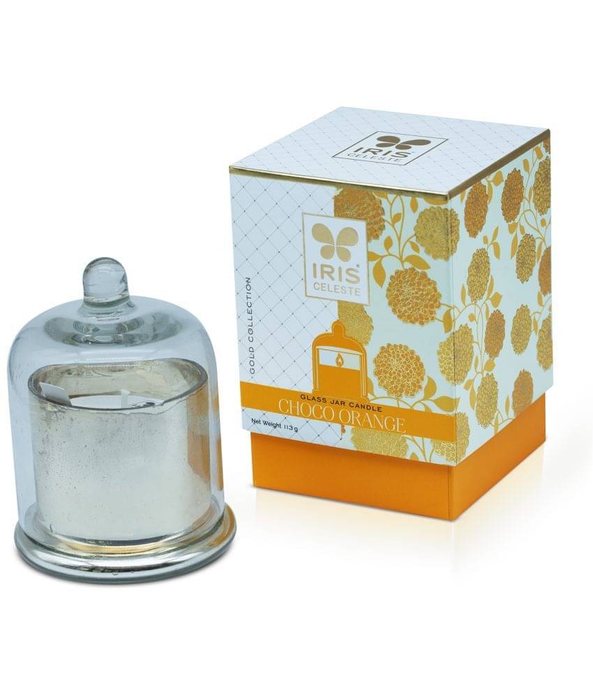 Iris Celeste Off-White Choco Orange Jar Candle 14 cm ( Pack of 1 ) Iris Celeste Off-White Choco Orange Jar Candle 14 cm ( Pack of 1 )
