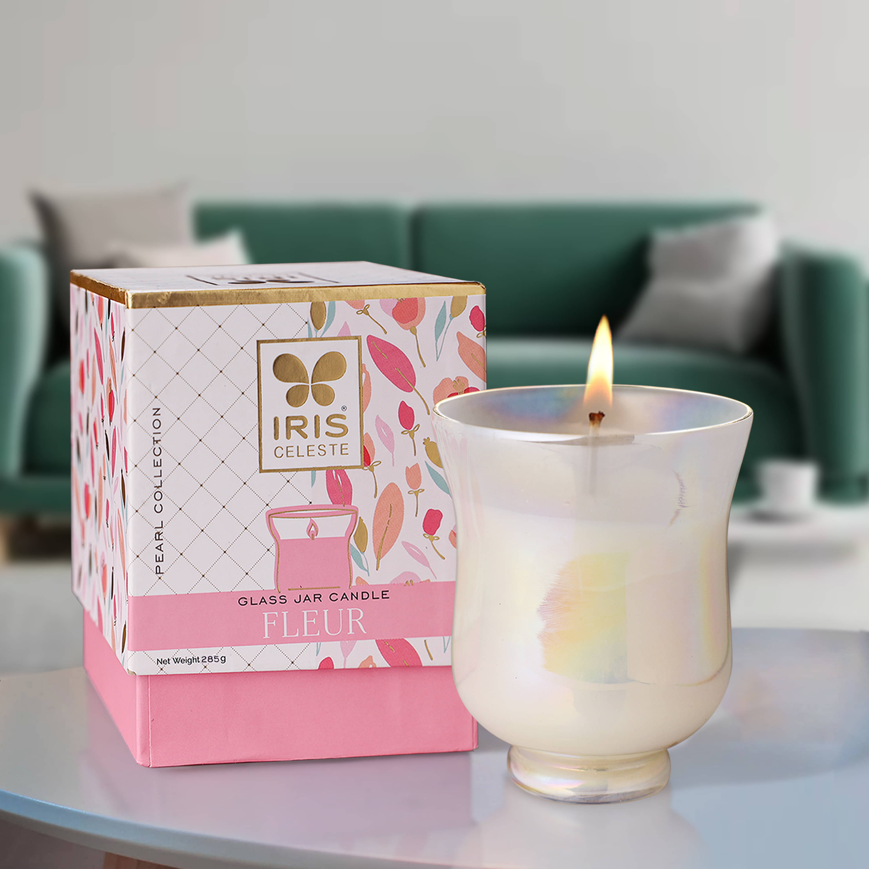 Iris Celeste Off-White Fleur Jar Candle 13.4 cm ( Pack of 1 ) Iris Celeste Off-White Fleur Jar Candle 13.4 cm ( Pack of 1 )