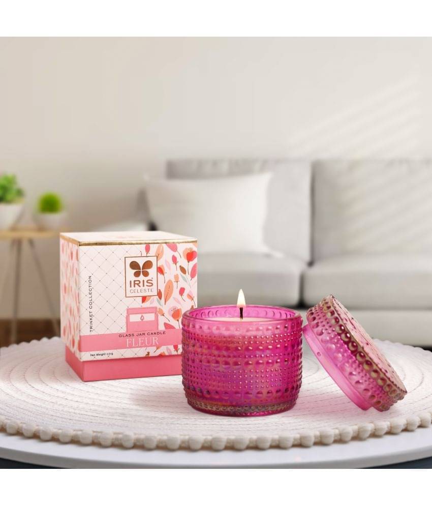 Iris Celeste Off-White Fleur Jar Candle 10.2 cm ( Pack of 1 ) Iris Celeste Off-White Fleur Jar Candle 10.2 cm ( Pack of 1 )