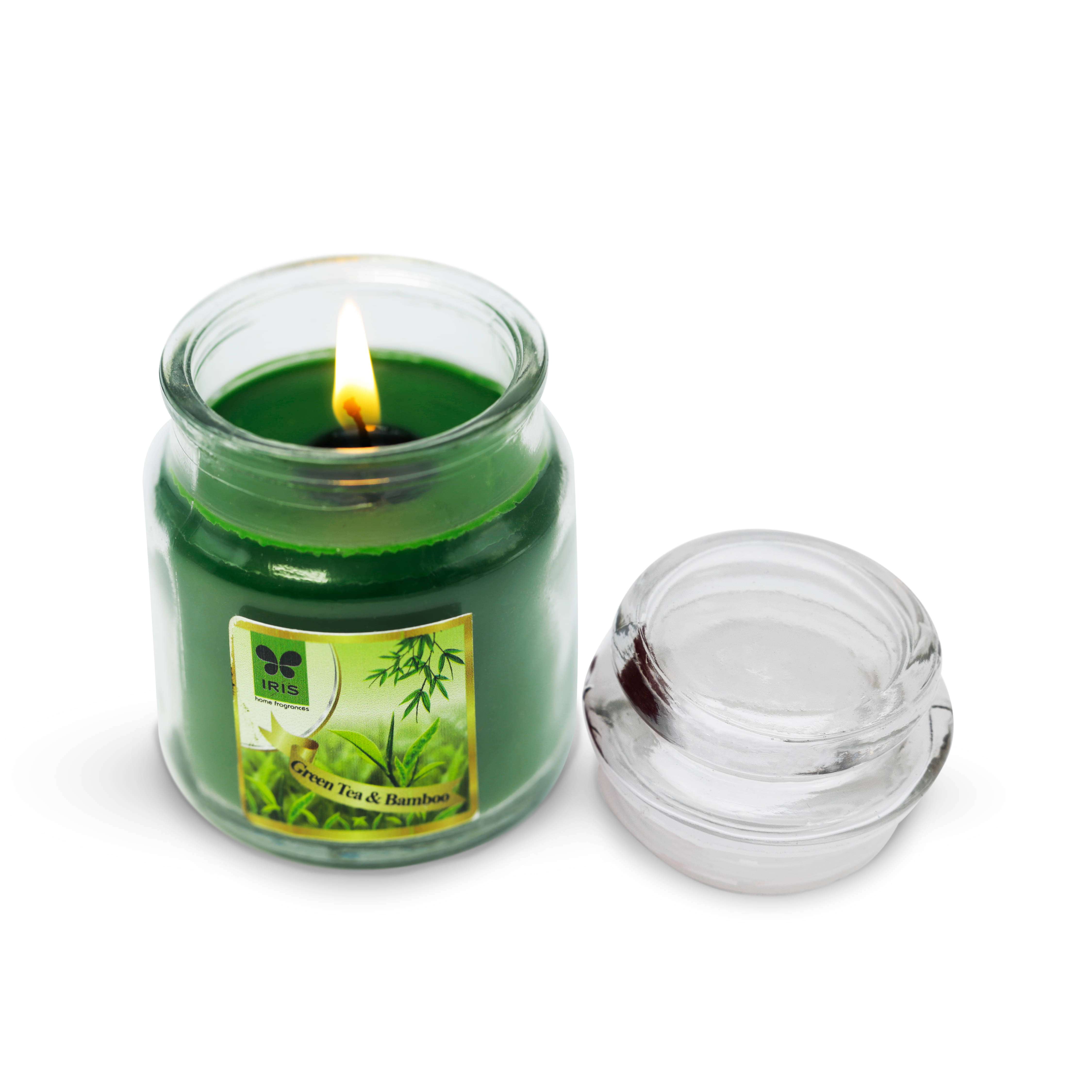     			Iris Home Fragrances Green Green Tea & Bamboo Jar Candle 9 cm ( Pack of 2 )
