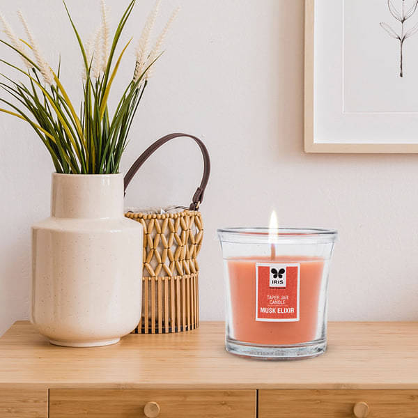 Iris Home Fragrances Off-White Musk Elixr Jar Candle 7.7 cm ( Pack of 2 ) Iris Home Fragrances Off-White Musk Elixr Jar Candle 7.7 cm ( Pack of 2 )