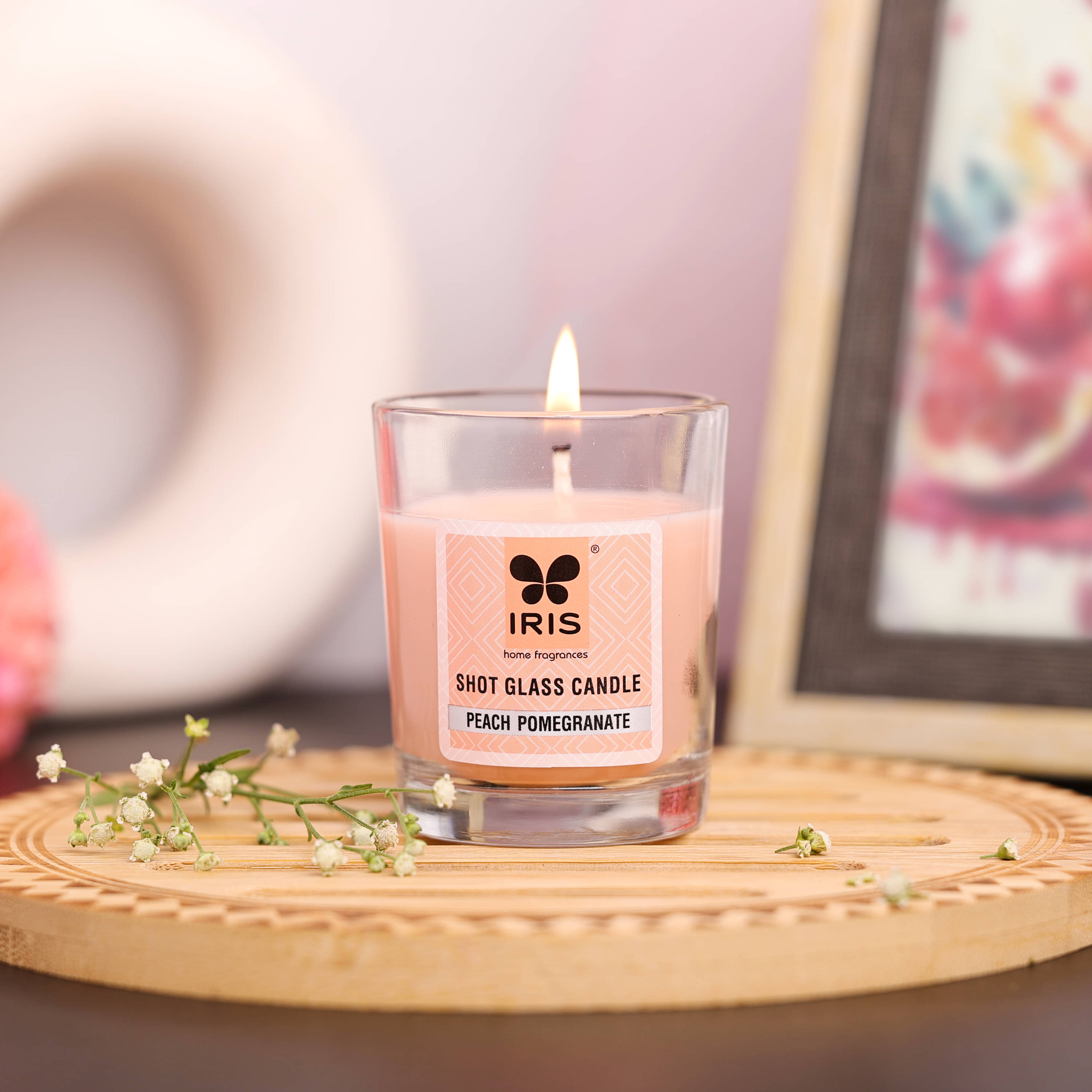 Iris Home Fragrances Off-White Pomegranate Jar Candle 6.3 cm ( Pack of 5 ) Iris Home Fragrances Off-White Pomegranate Jar Candle 6.3 cm ( Pack of 5 )
